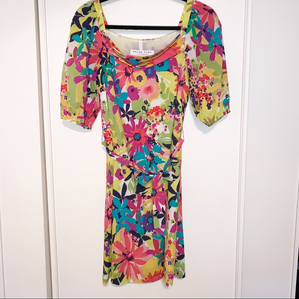 Trina Turk Size 0 Floral Multicolored Dress